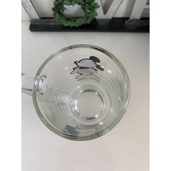 Vintage‎ Disney World Mickey Mouse Beer Glass Mug Stein Footed Clear 16oz 1970s - Picture 8 of 16